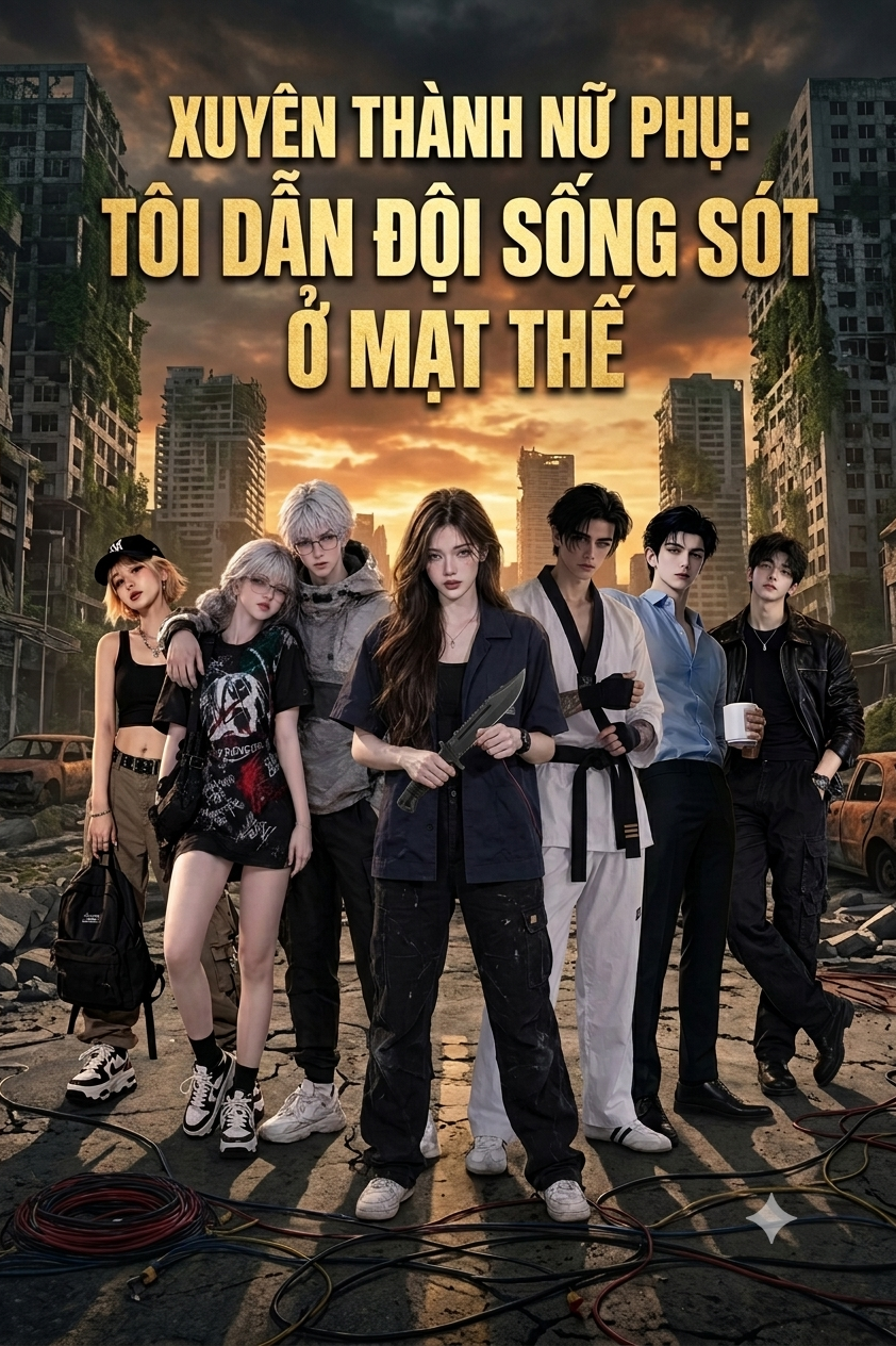 Hãy vẽ webtoon 4 khung với nhân vật đã đ