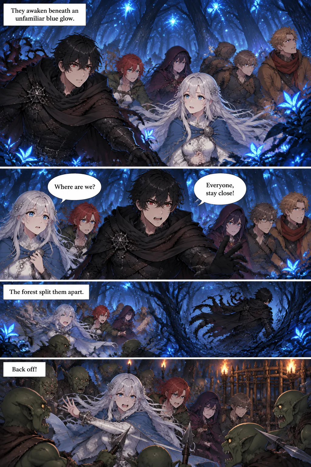 The correct sequence is: Friends awaken