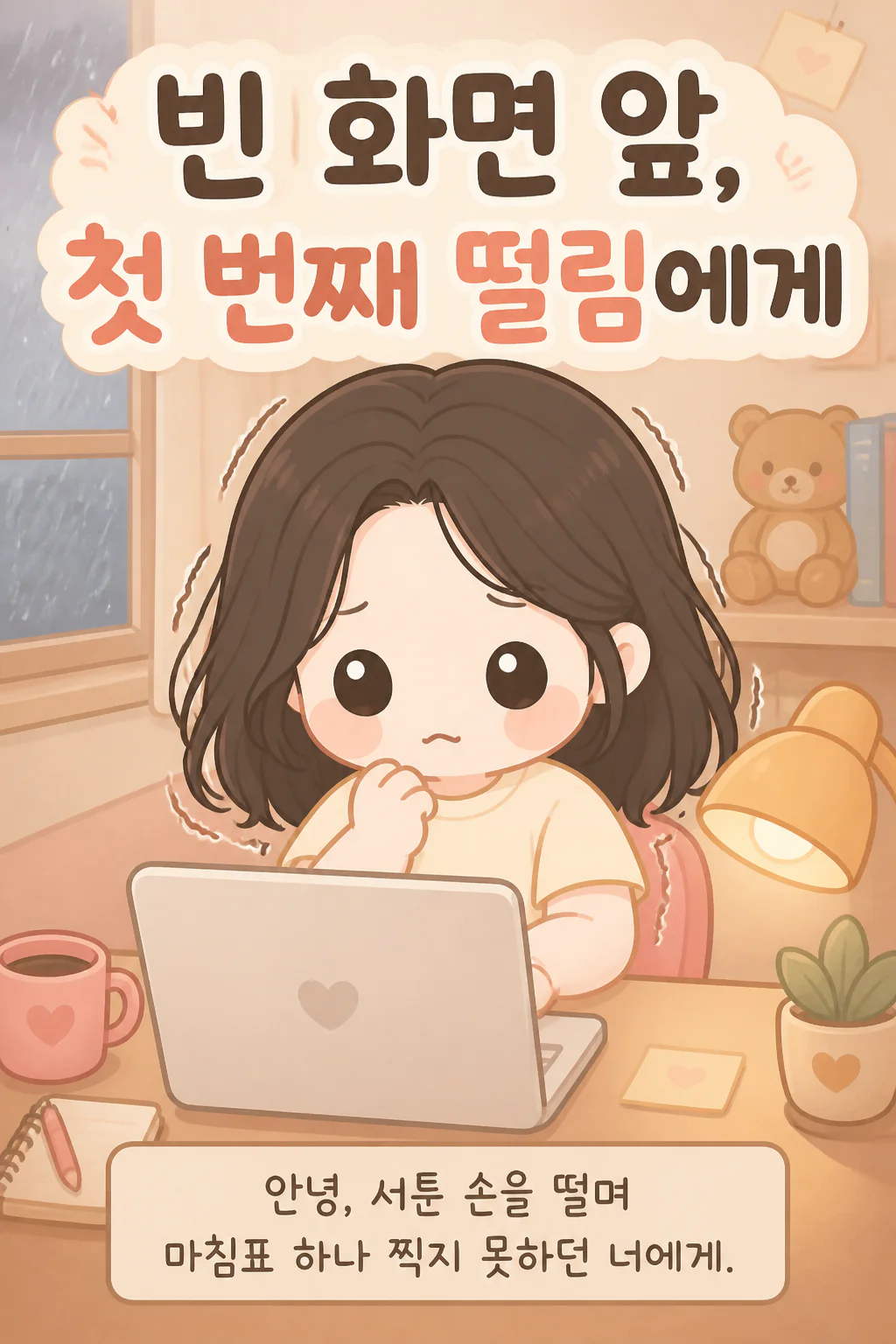 빈 화면 앞, 첫 번째 떨림에게 ​ 안녕!!
