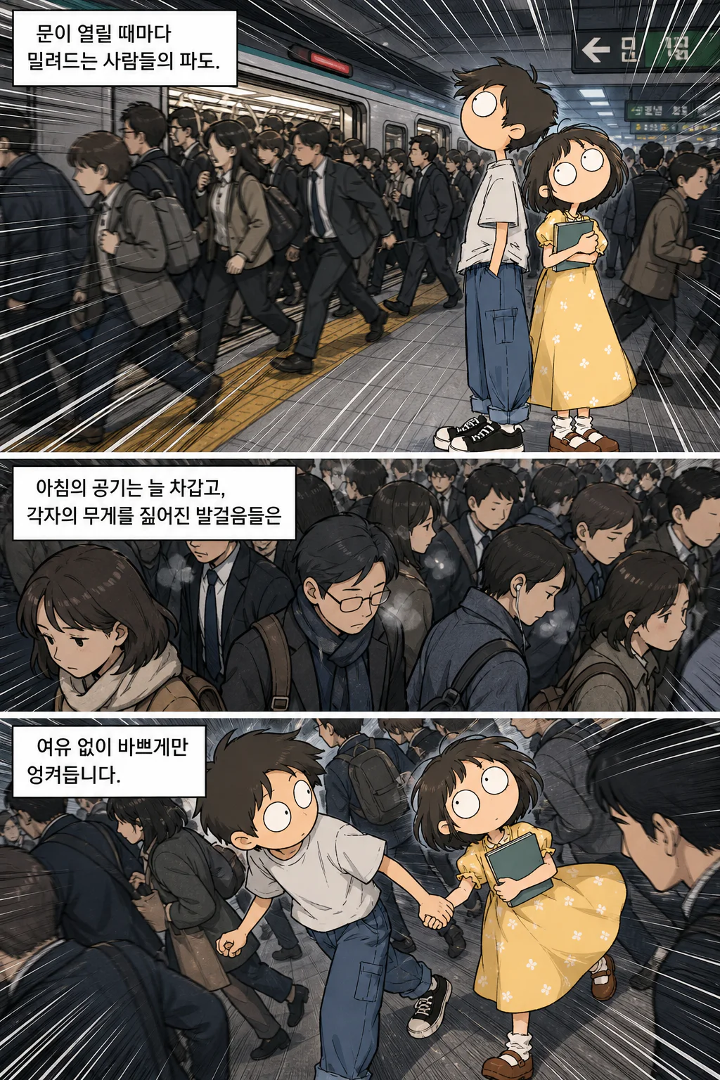 모모루루 ㅣ 출근길 만원 지하철과 손잡이
