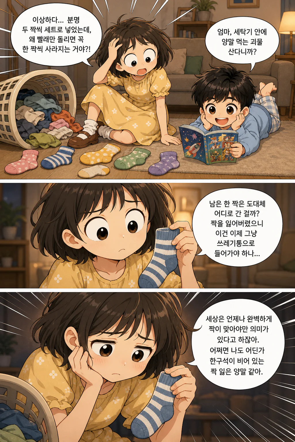 모모루루 ㅣ 제2화 세탁기 속 사라진 양말 한 짝