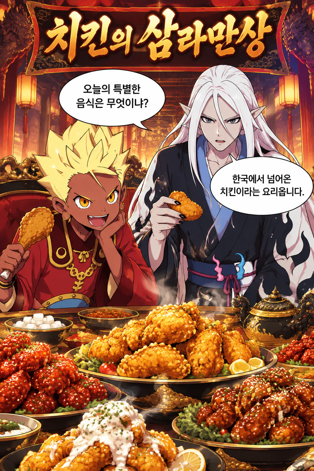견왕,묘왕,아수라 그리고 염라대왕 다양한 맛의 한국식 치킨을 먹다