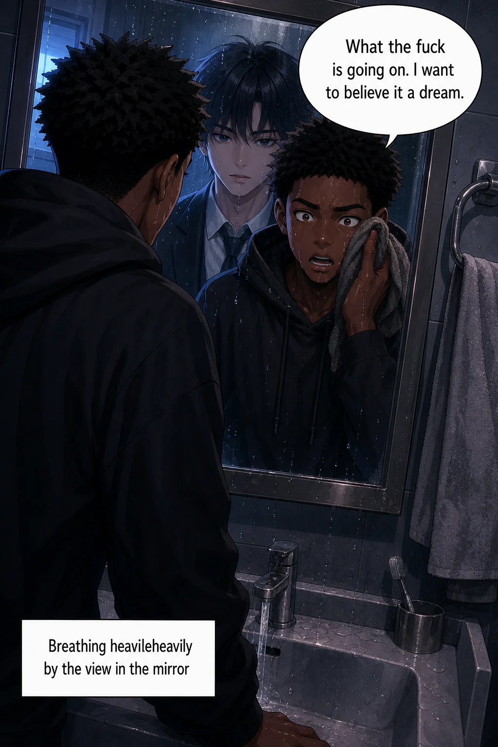 The scene at the toilet