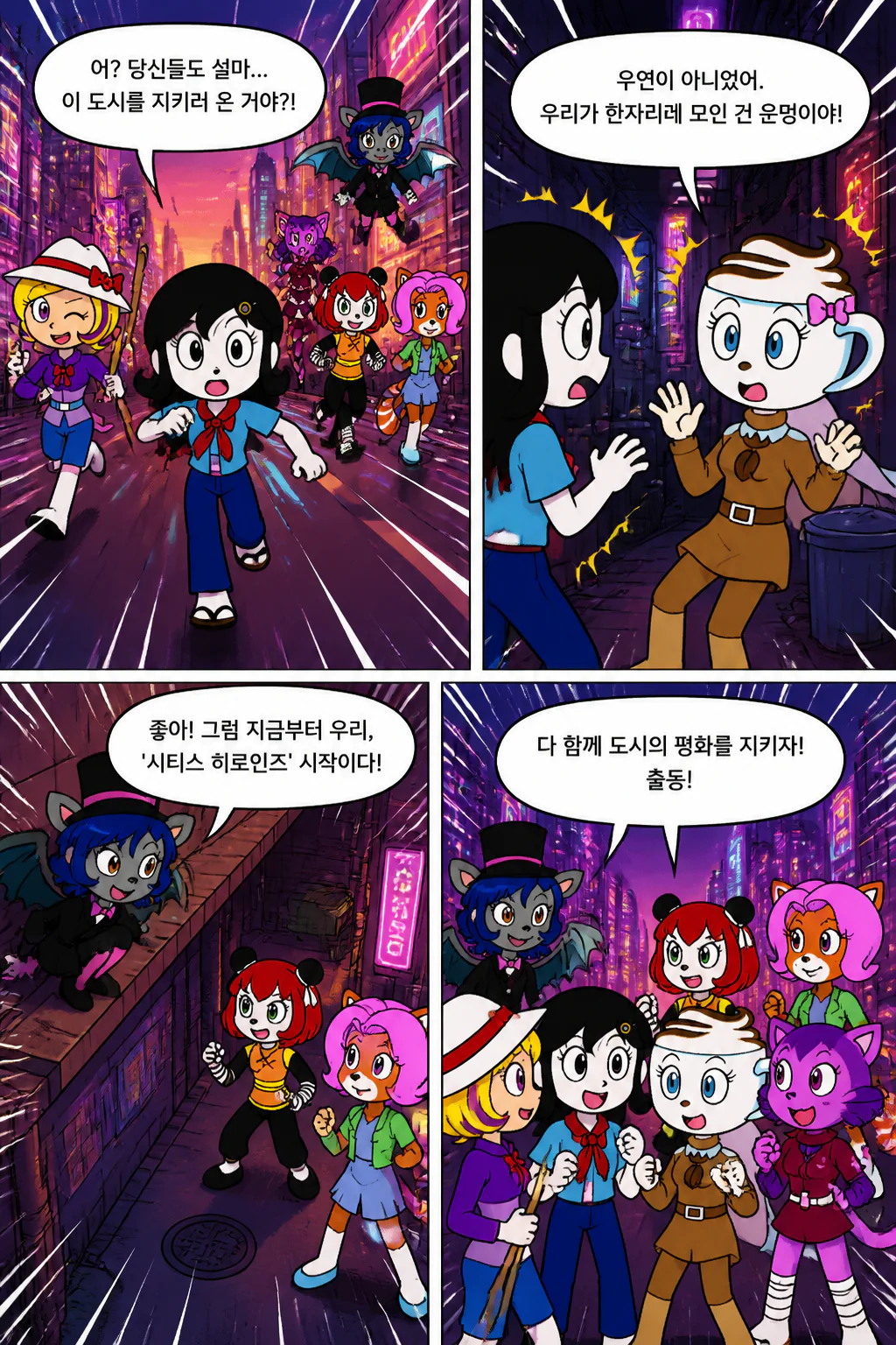 시티스 히로인즈 세균맨 일당을 격퇴하다