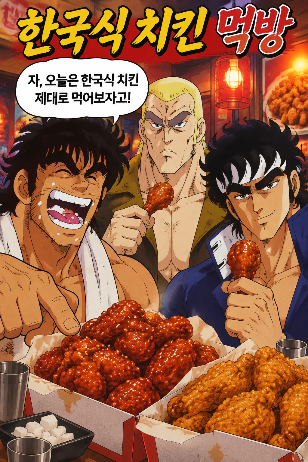 한국식 치킨 먹방