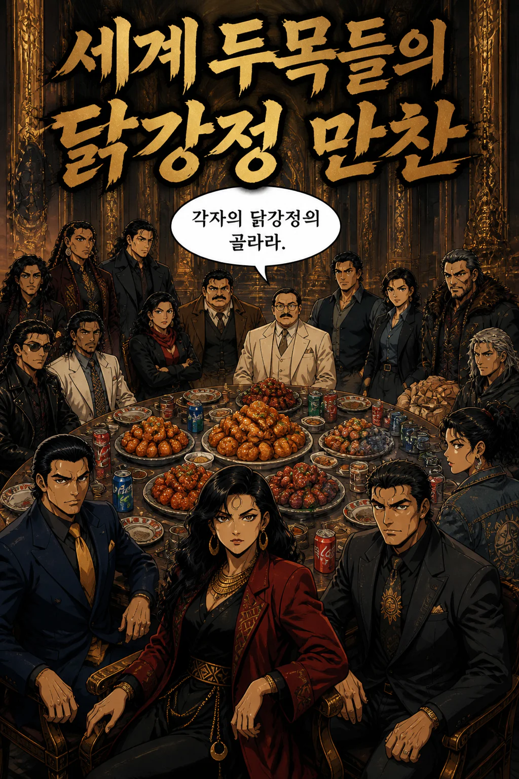 세계 각지의 범죄 조직 두목들의 닭강정 만찬