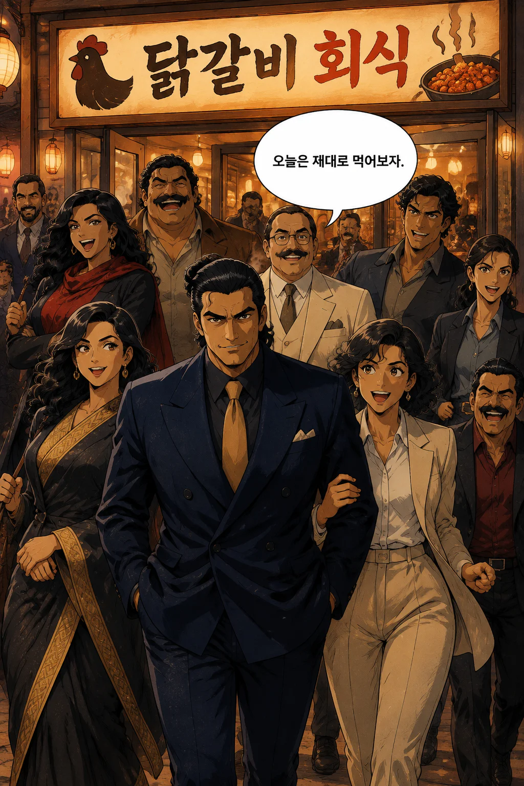 나바라트나 연합 닭갈비에 탄산음료를 즐기다
