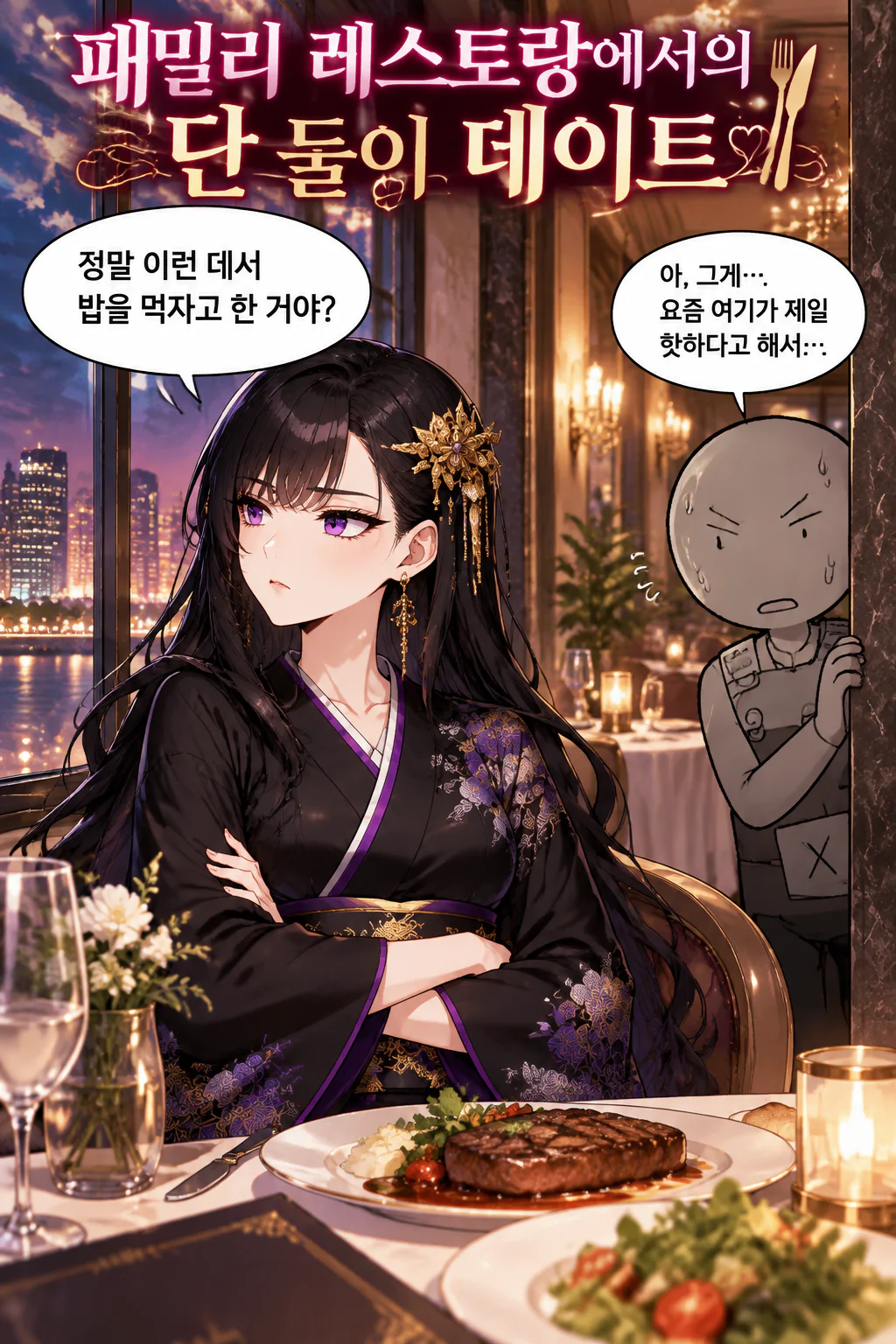 패밀리 레스토랑에서의 단 둘이 데이트