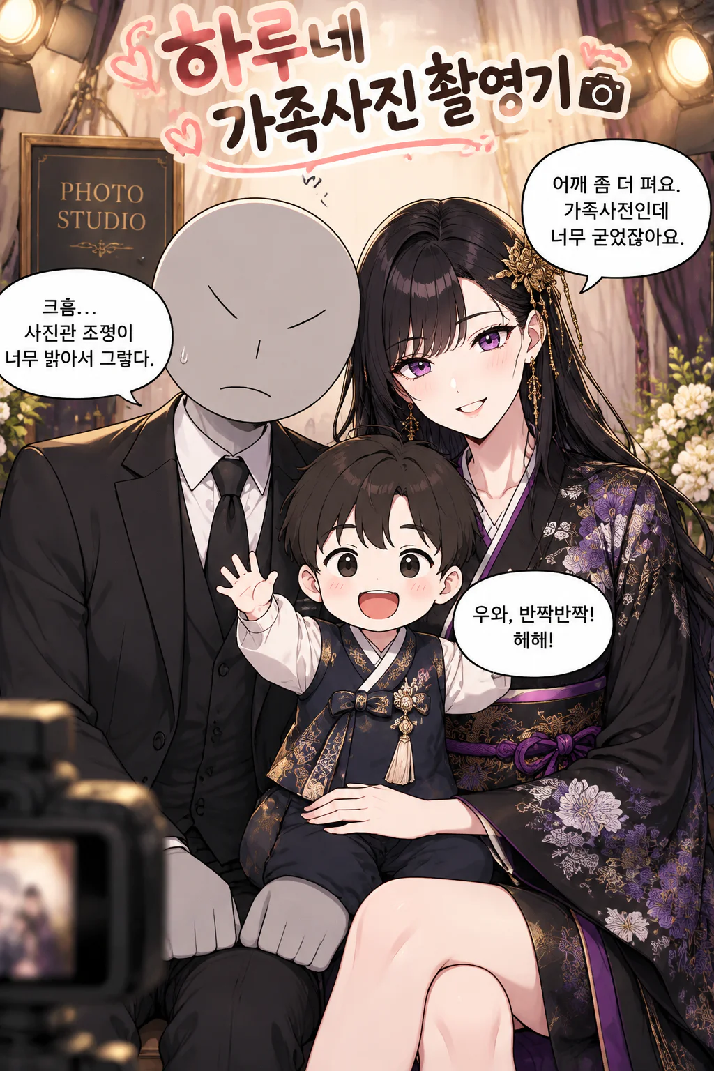 삼화회 행동대장과 야마토구미의 두목의 딸 그리고 하루의 가족사진 찍기
