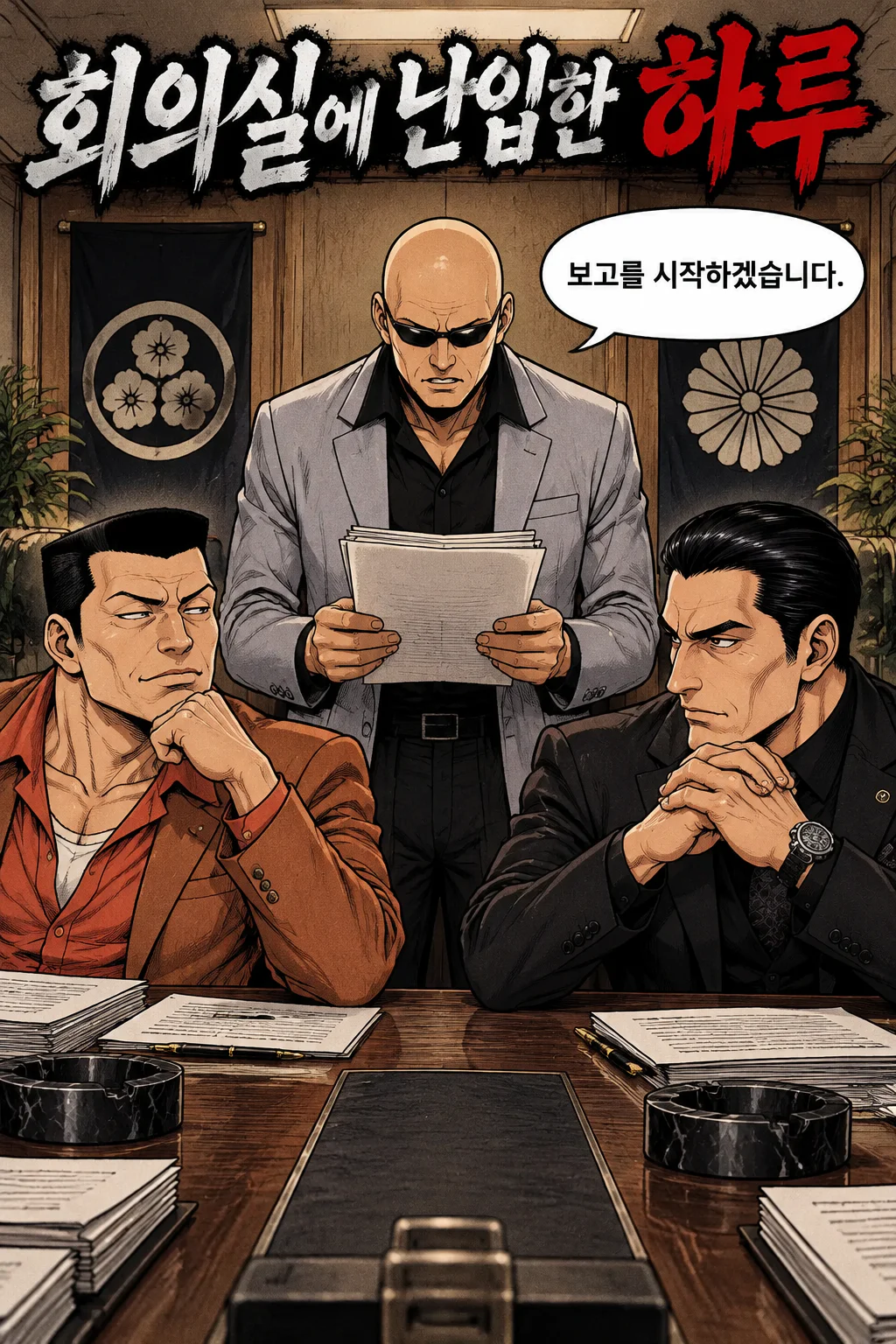산와야마토구미의 조직원들의 회의 중 난입한 하루