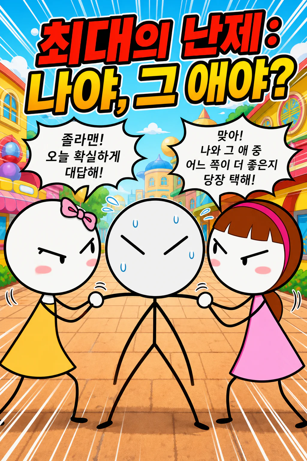 졸라맨 어느 쪽을 선택할지 갈림길에 서다