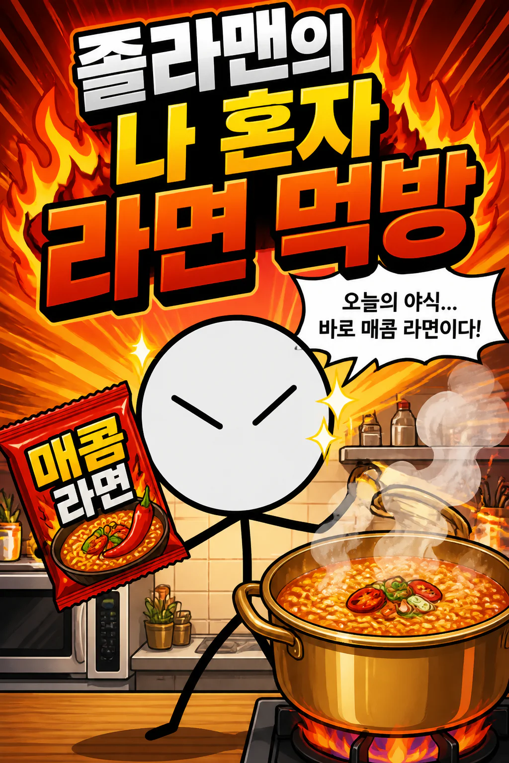 졸라맨의 나홀로 라면 먹방