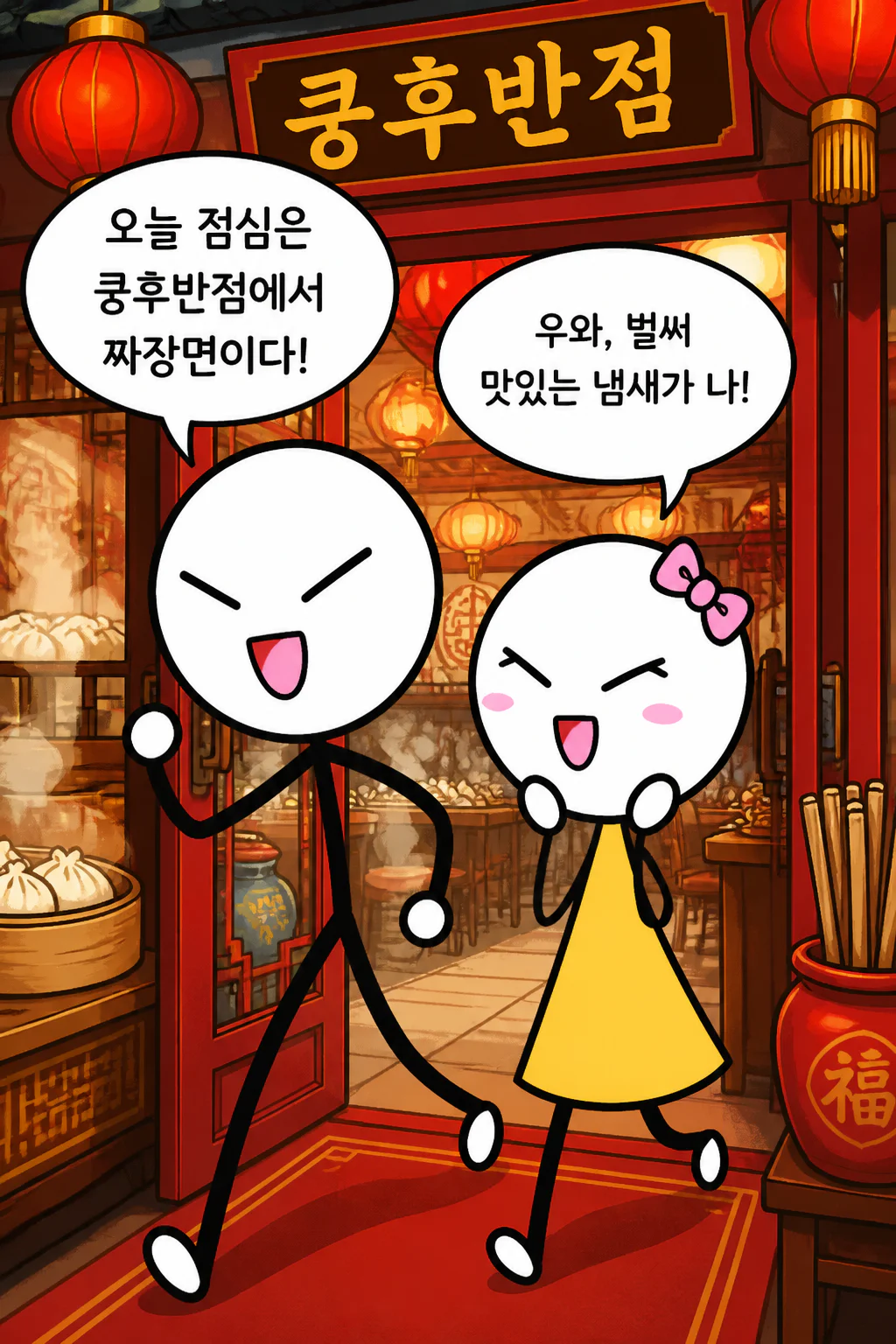 졸라맨과 졸라걸 쿵후반점에서 이쁘니를 만나다