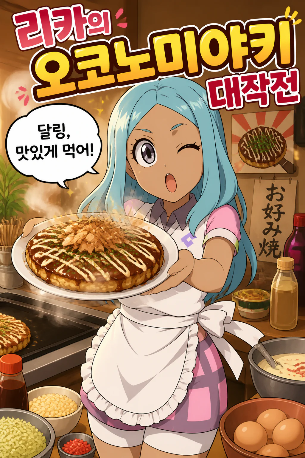 이치노세 리카가 만든 오코노미야키를 먹다