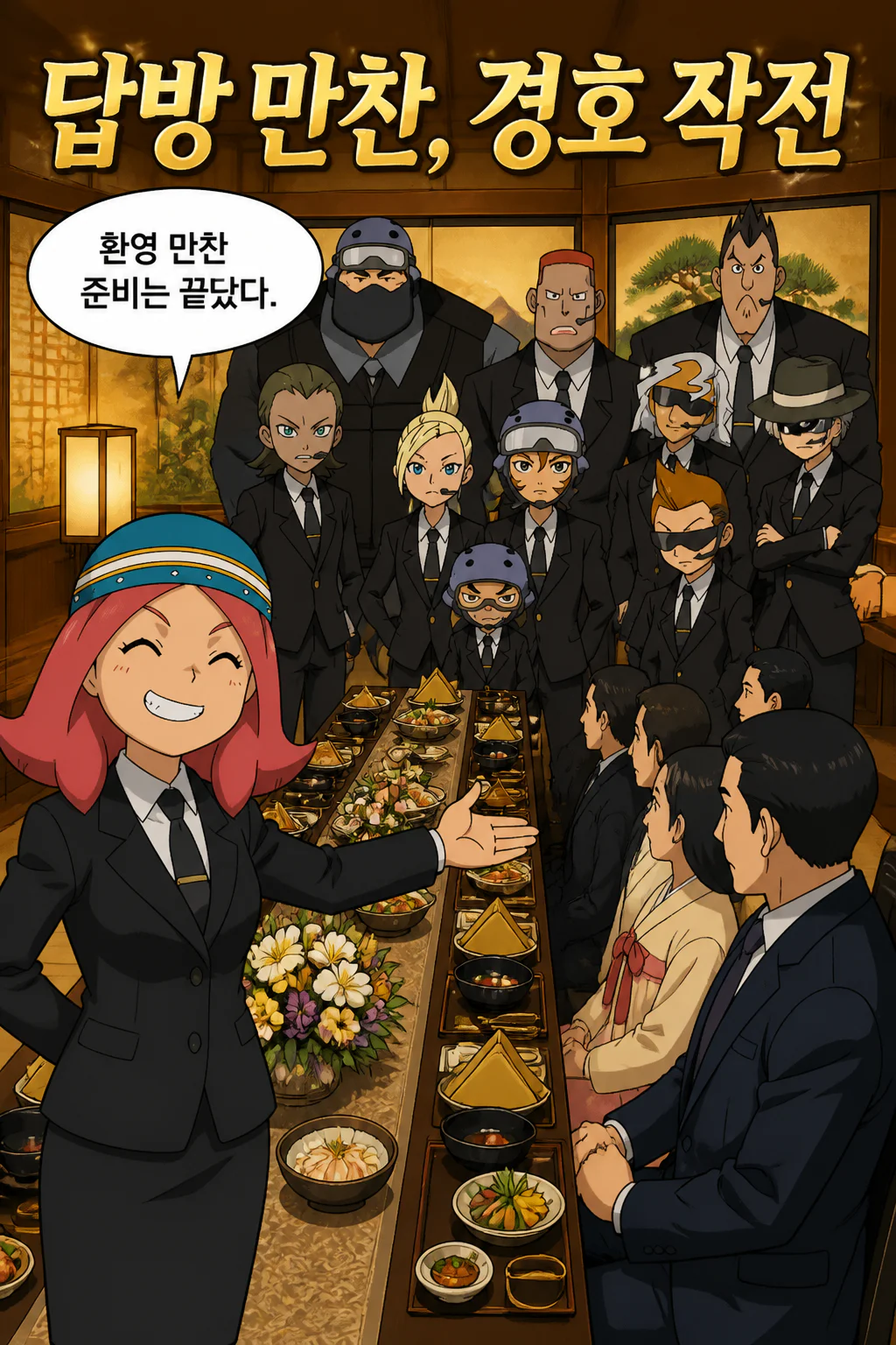 만찬 중에도 경계를 늦추는 것은 금물