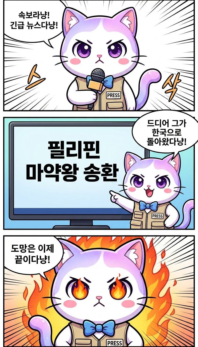 필리핀 마약왕 드디어 검거! 젠냥이가 전하는 속보냥
