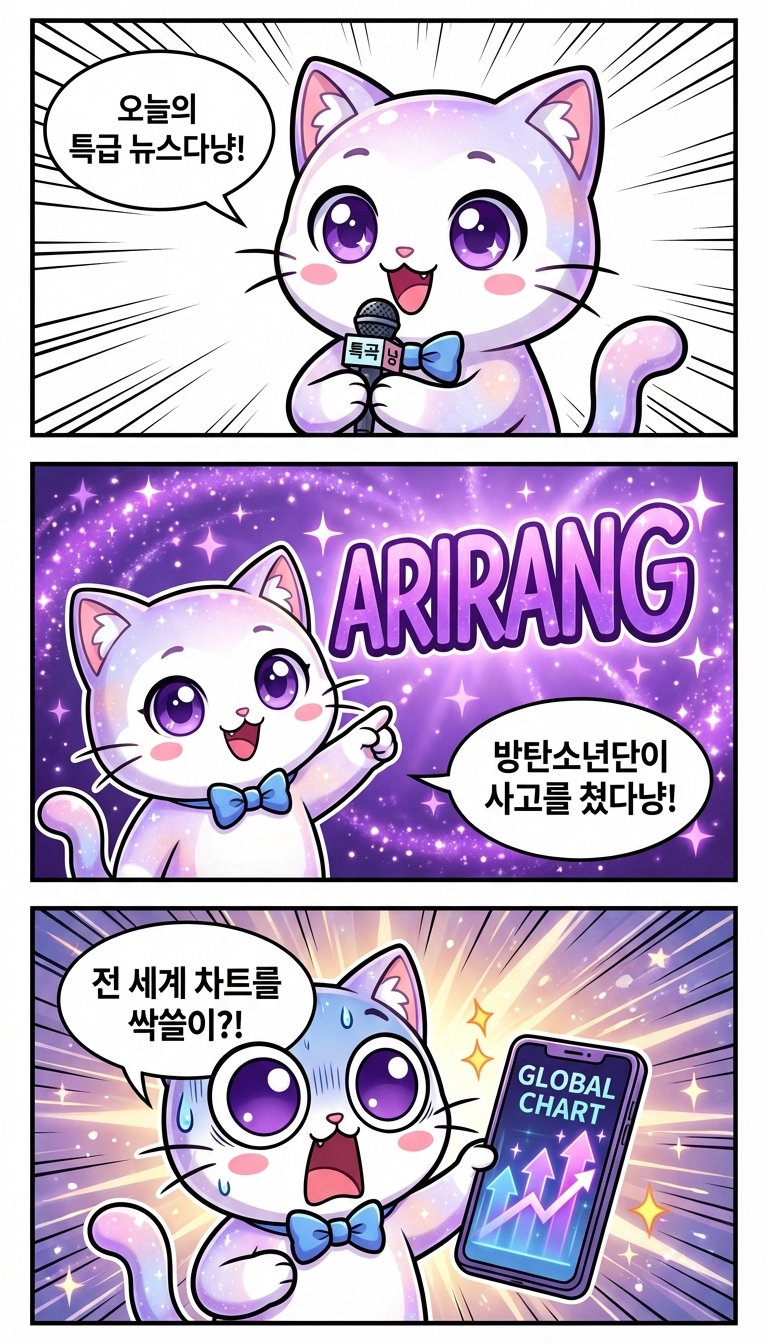 BTS '아리랑' 전 세계 115개국 1위 석권!