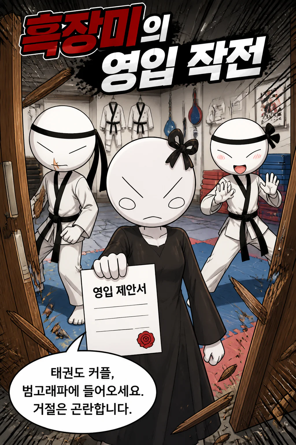 흑장미 발차기를 영입하려다 태권소녀에 가로막히다