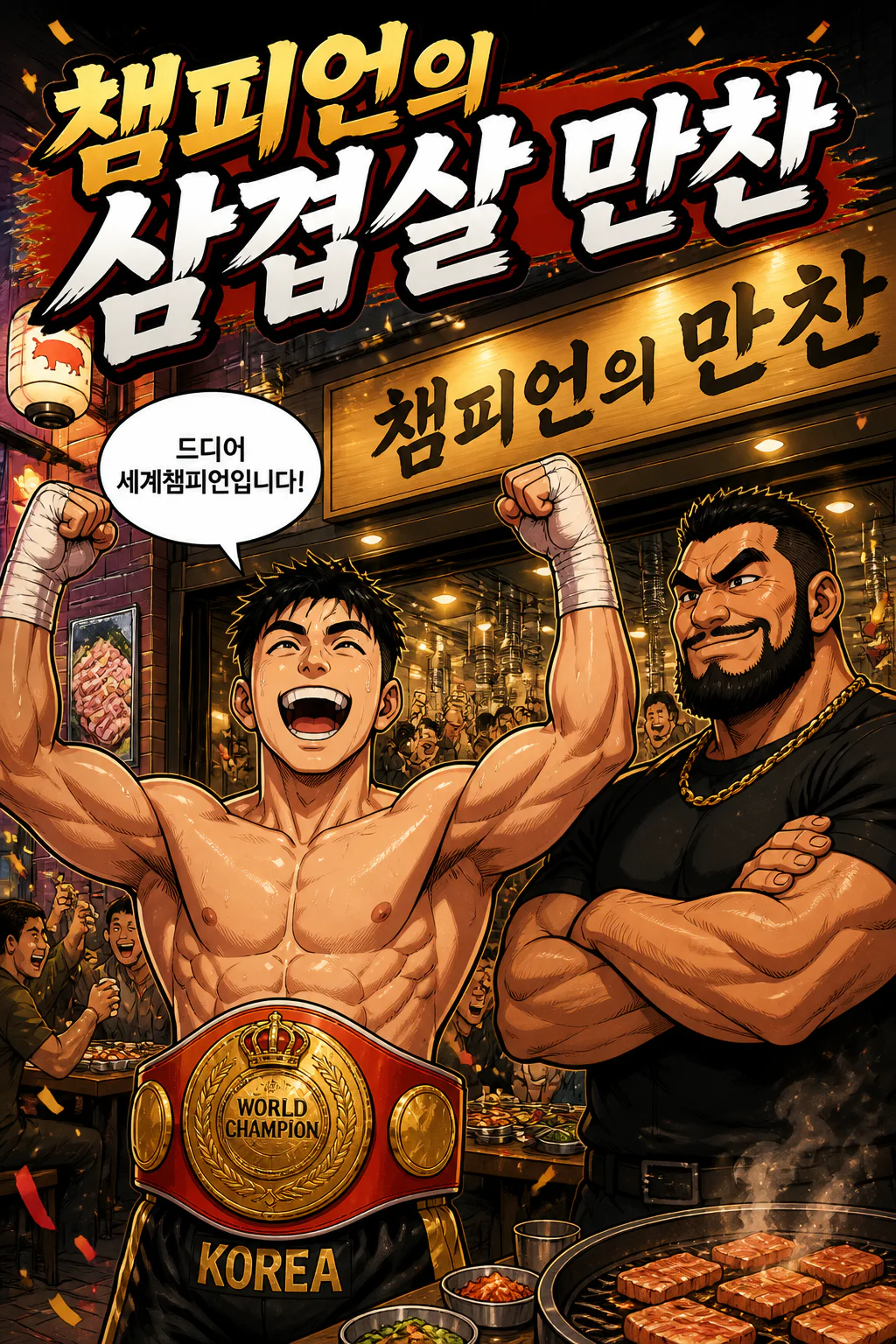 복싱 콤비 삼겹살을 포식하다