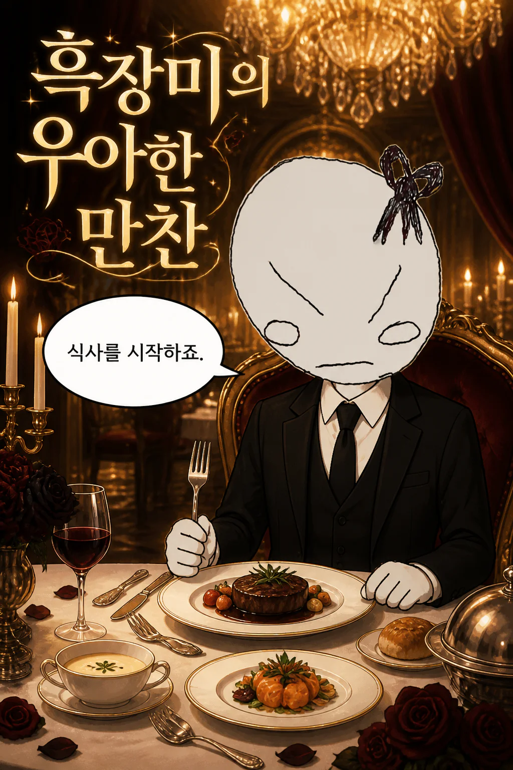 흑장미의 고급레스토랑에서의 식당