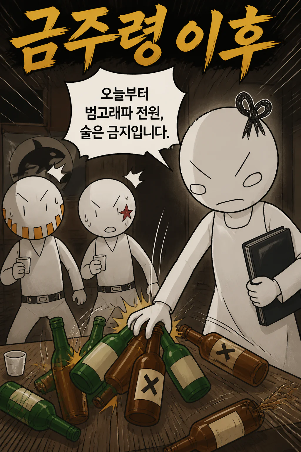 범고래파 콤비 술대신 울며 겨자먹기로 탄산음료를 마시다