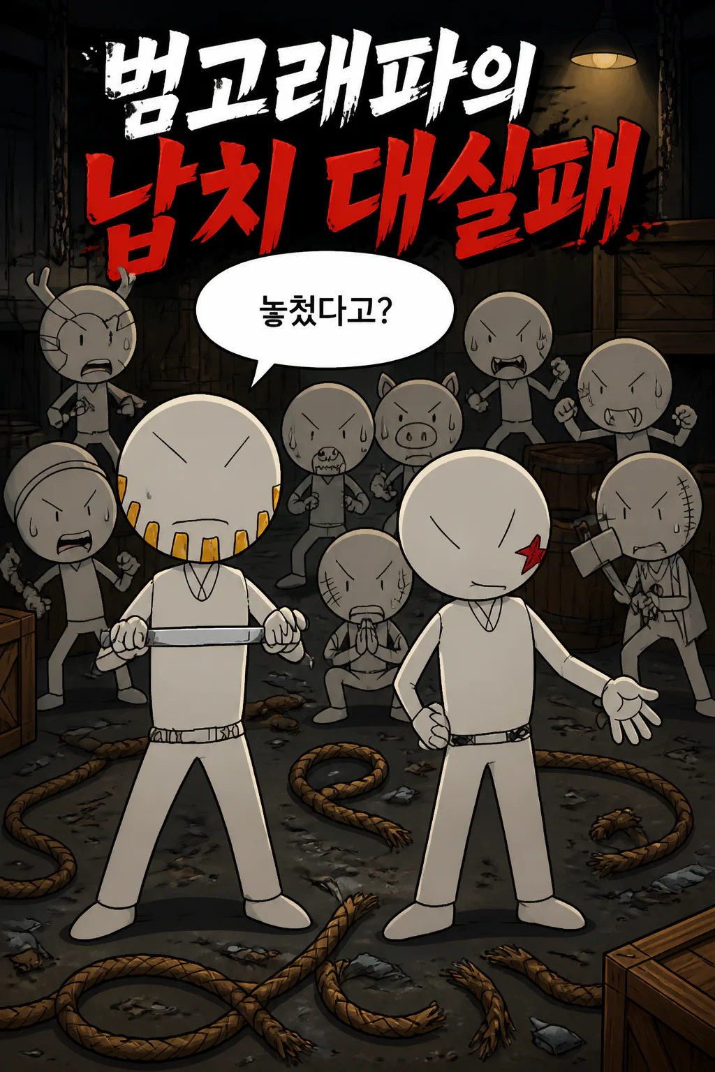 범고래파 콤비 범고래파 조직원들이 태권도 커플의 태권소녀와 복싱콤비의 복싱맨 납치에 실패하자 격노하다