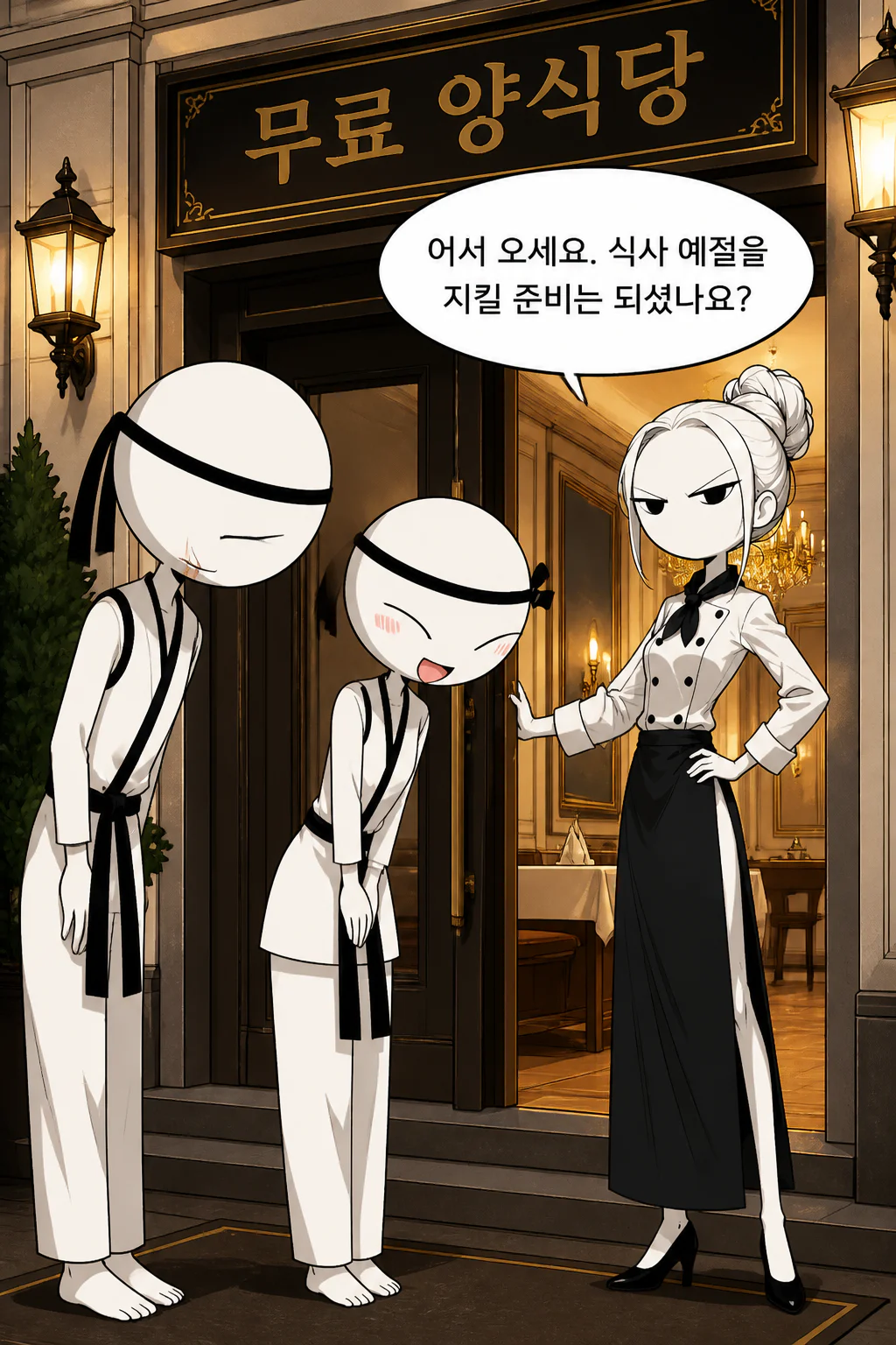 태권도 커플 셰프 비앙카가 운영하는 양식 식당에서 예절을 지키며 무료로 식사를 하다