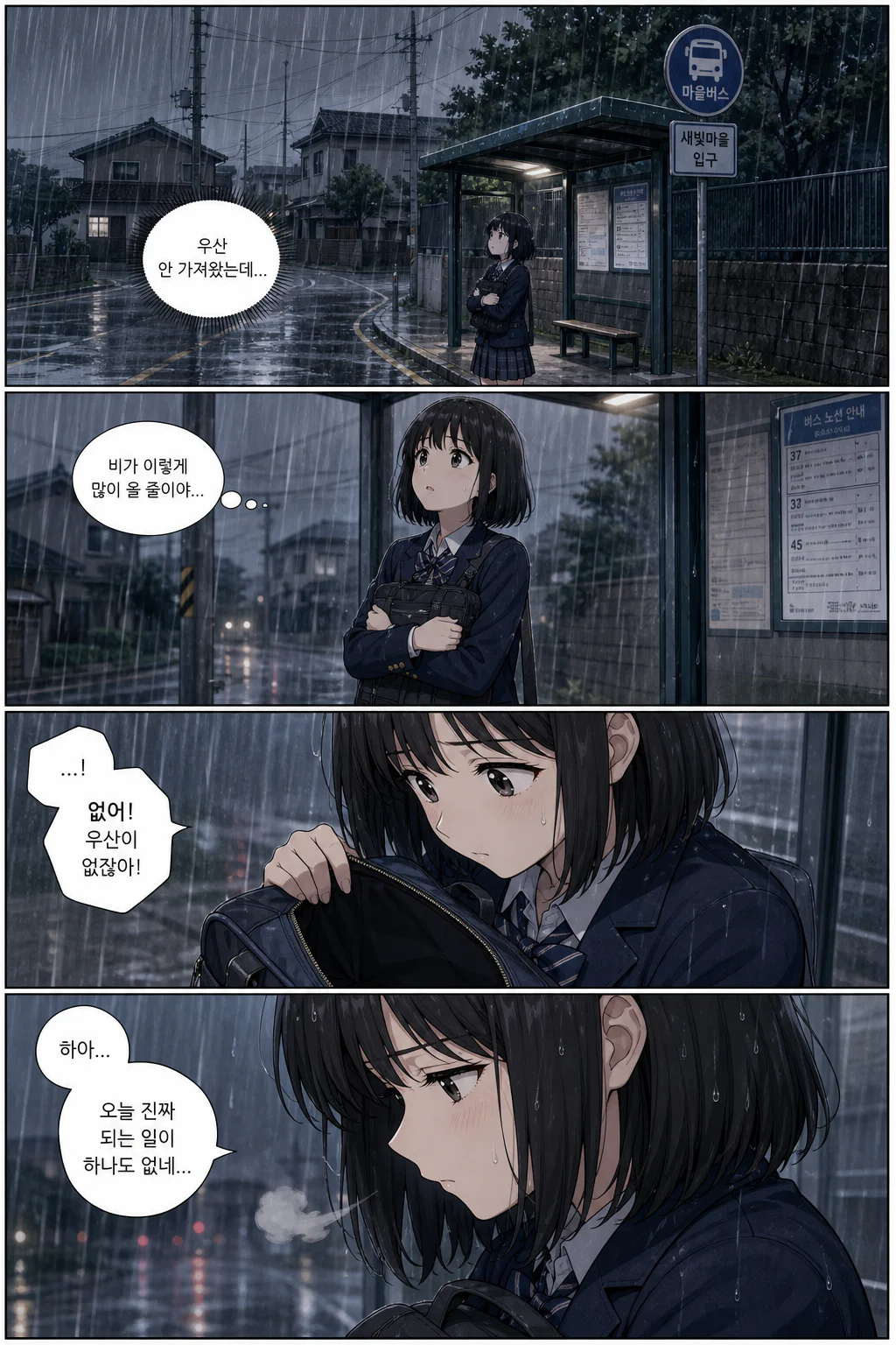 비 그치는 정류장