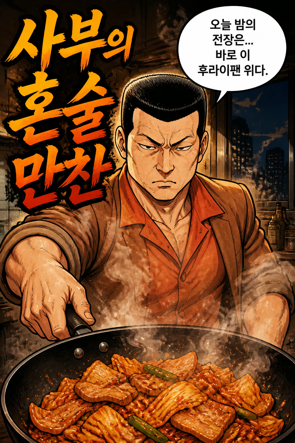 사부의 혼술만찬 돼지김치볶음과 오니고로시