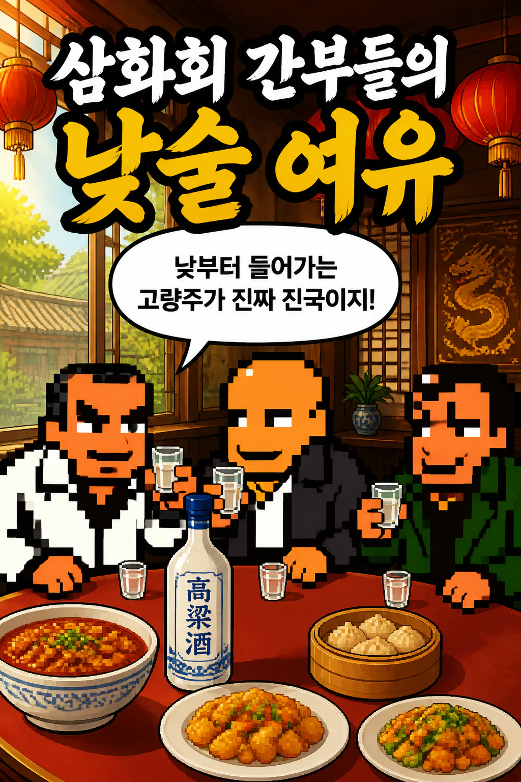삼화회 간부들의 낮술의 여유 마파두부와 고량주