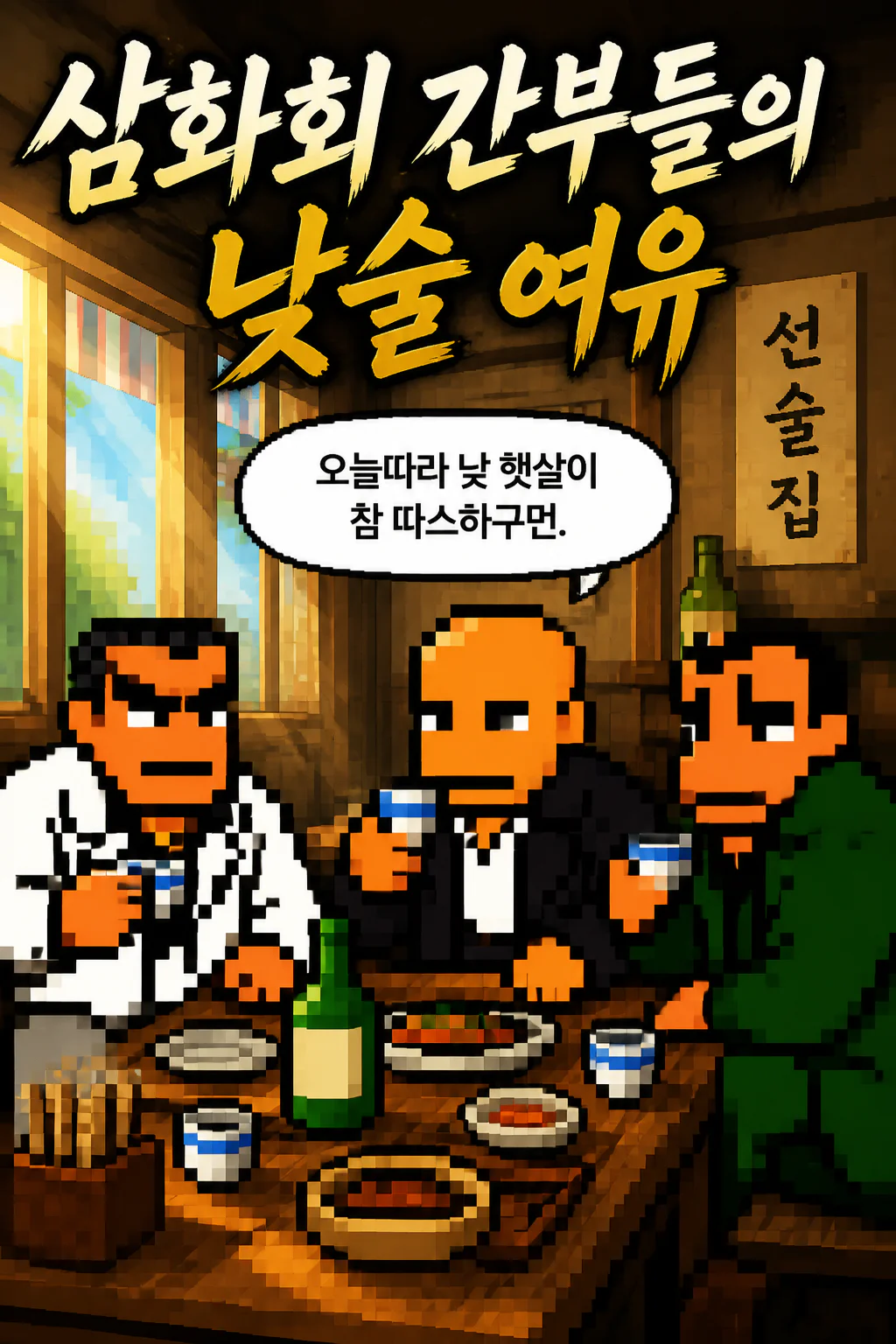 삼화회 간부의 낮술의 여유 돼지고기 김치찌개와 두꺼비표 소주