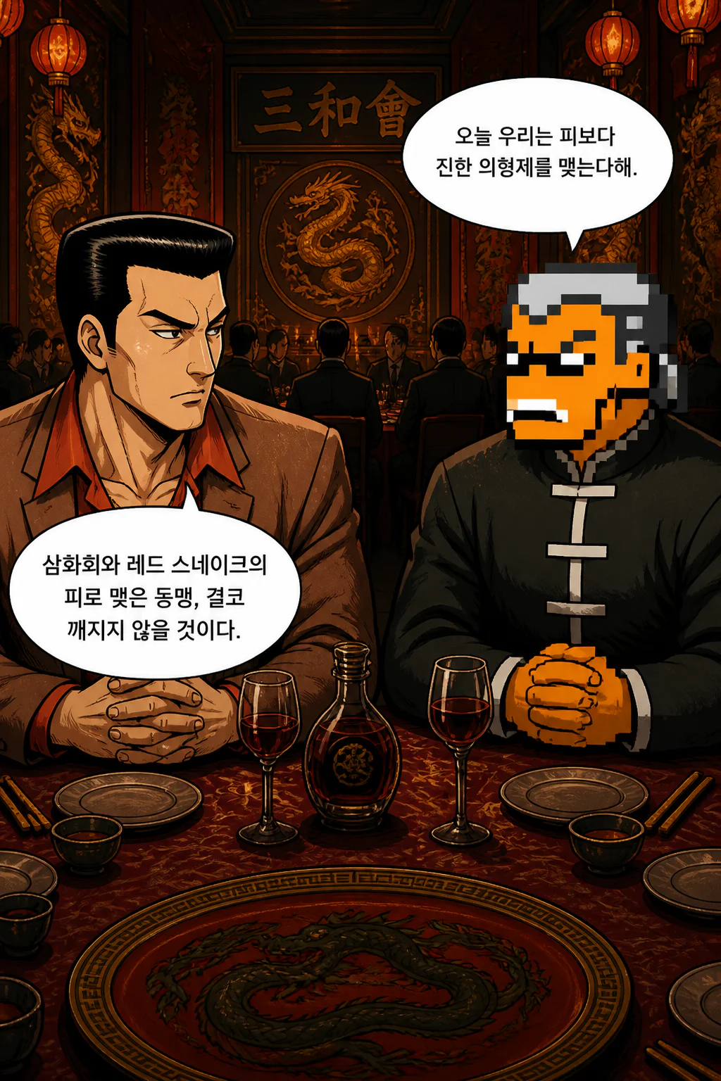 삼화회 레드 스네이크와 의형제를 맺다