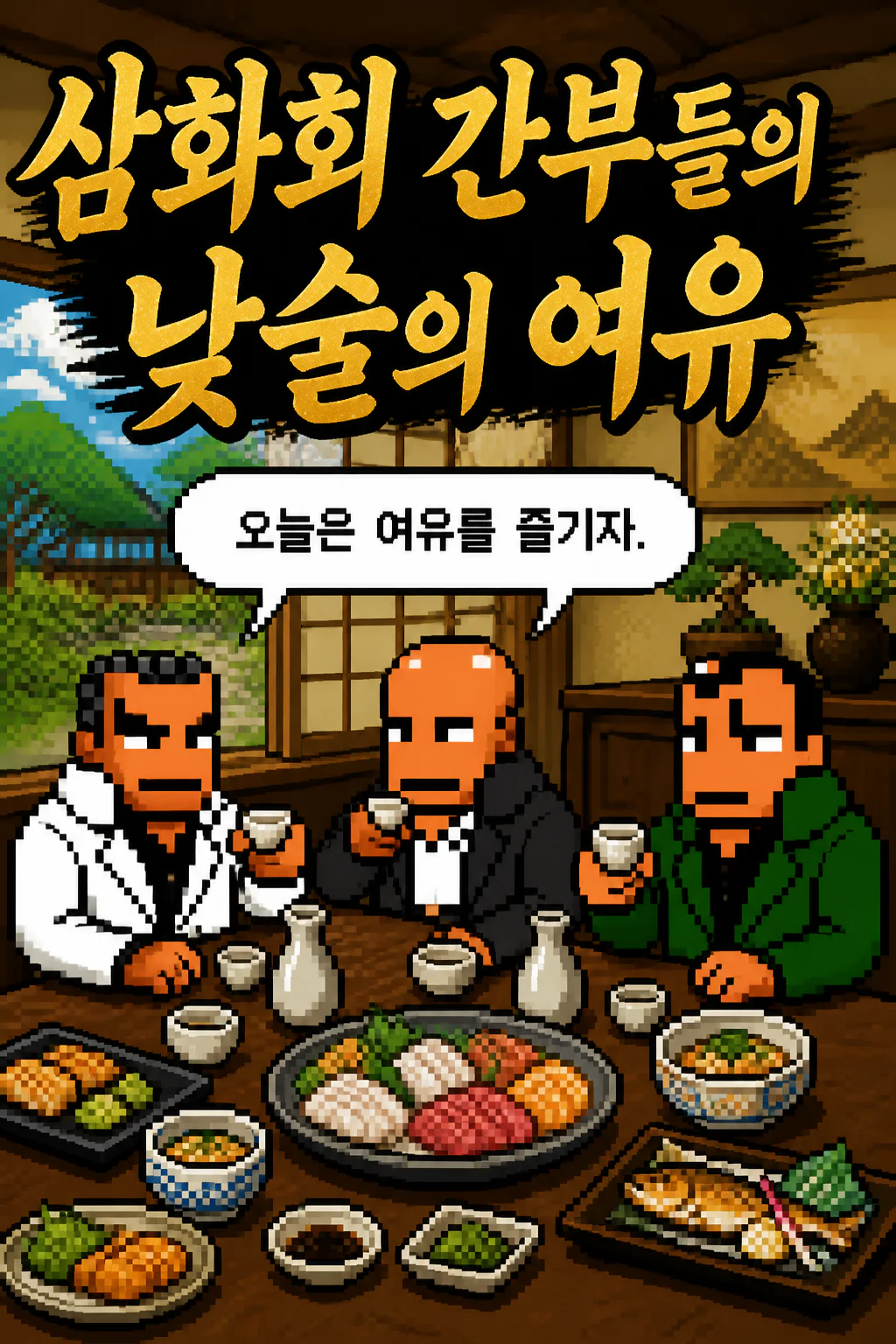 삼화회 간부들의 낮술의 여유 초고급 안주들