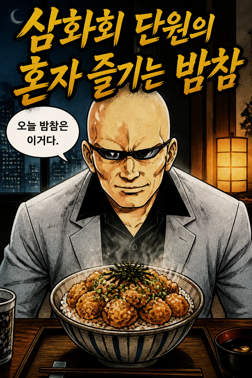 삼화회 단원의 혼자 즐기는 밤참 가라아게 덮밥