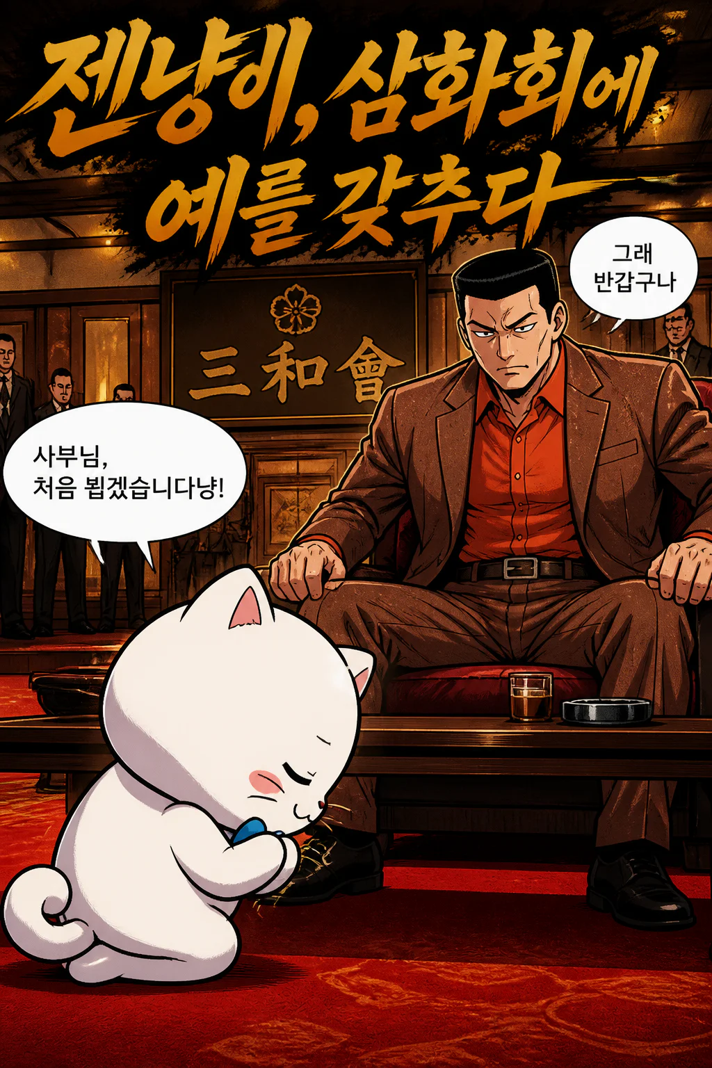 젠냥이 삼화회 식구들에게 예를 갖추다