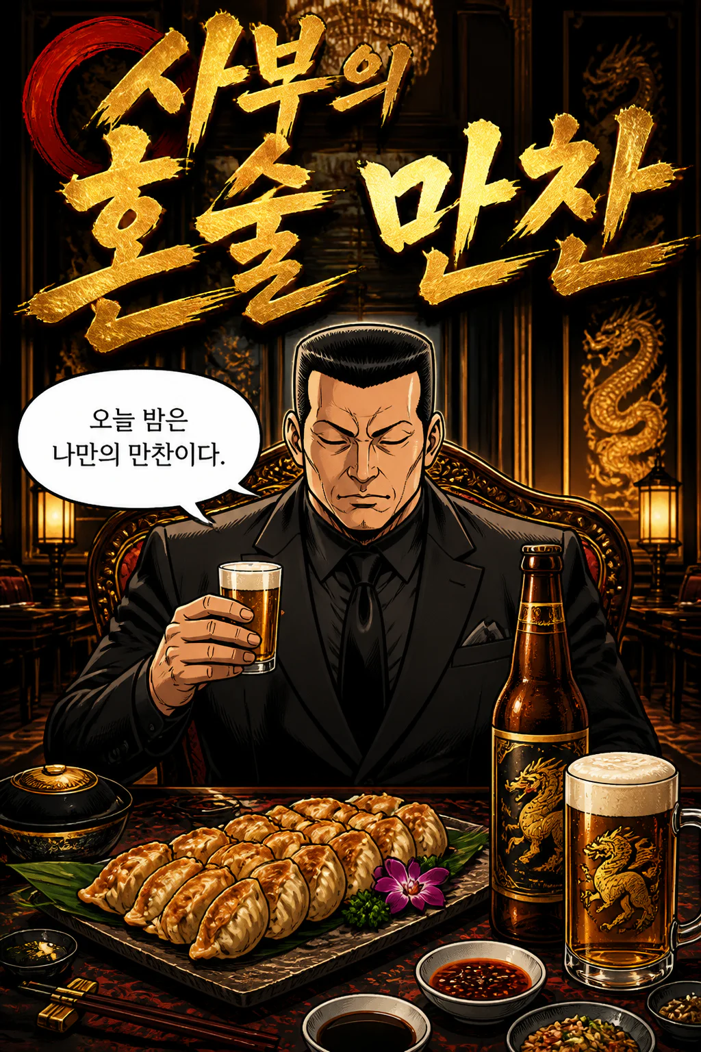 사부의 혼술만찬 하네츠키 교자와 기린 맥주