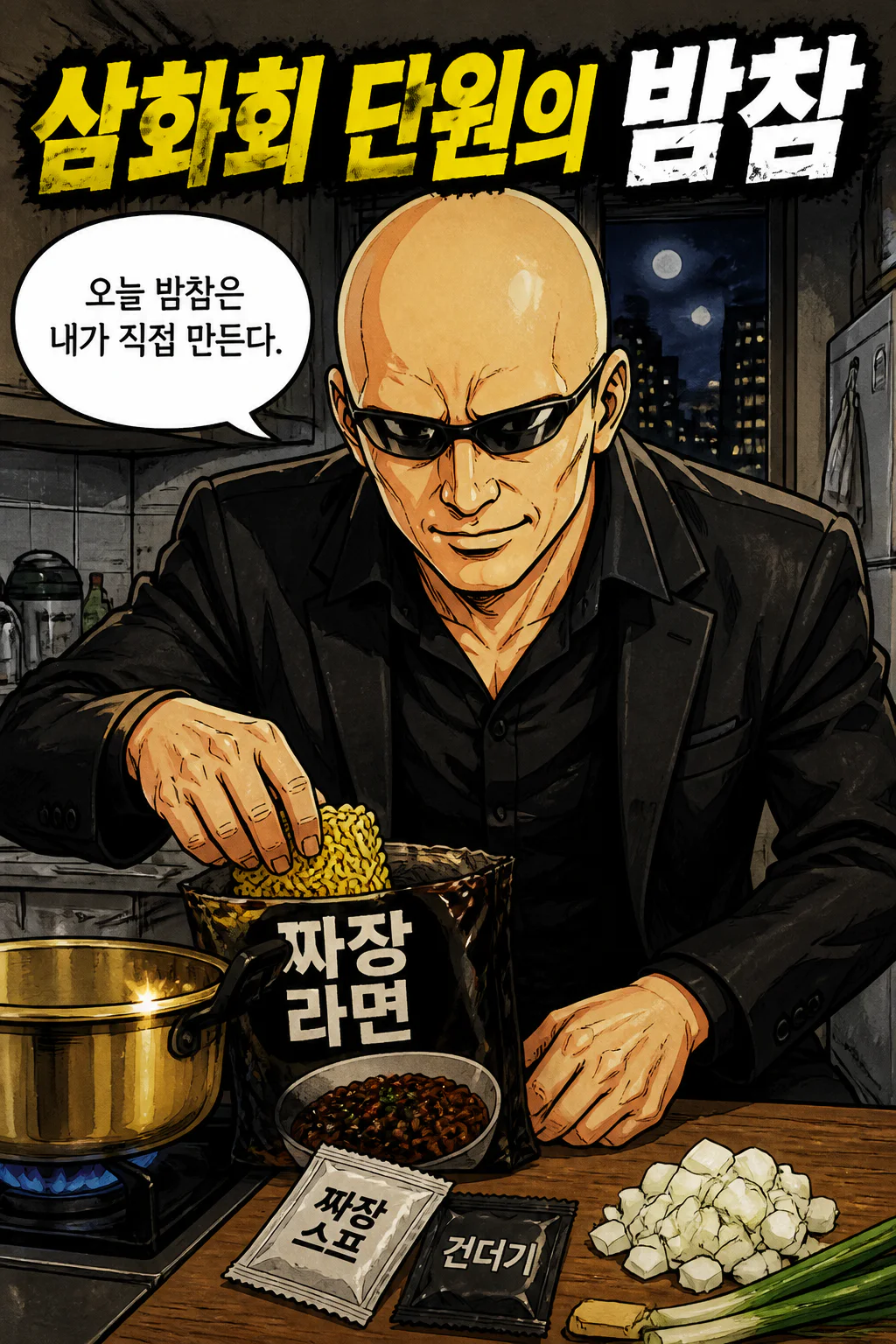 삼화회의 혼자 즐기는 밤참 짜장라면