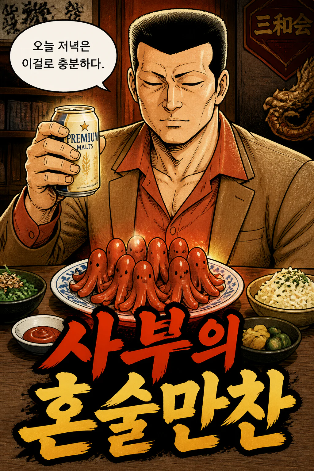 사부의 혼술만찬 문어모양 비엔나 소세지