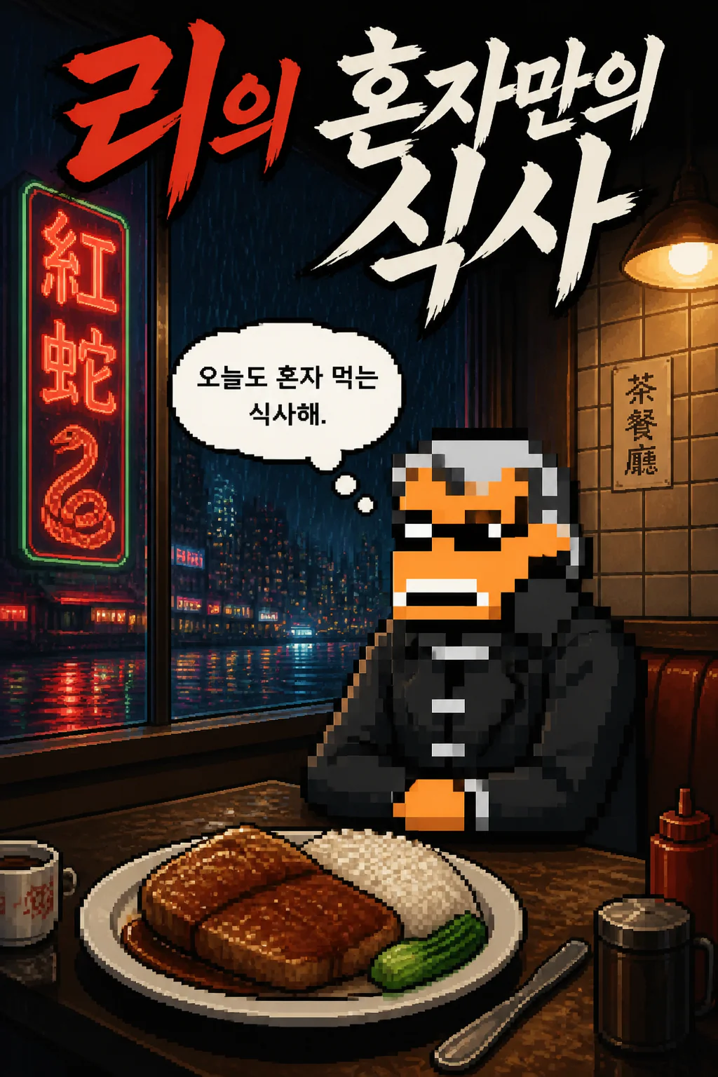 리의 혼자만의 식사 폭찹 라이스