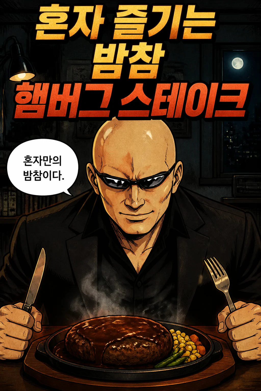 삼화회 단원의 혼자 즐기는 밤참 햄버그 스테이크
