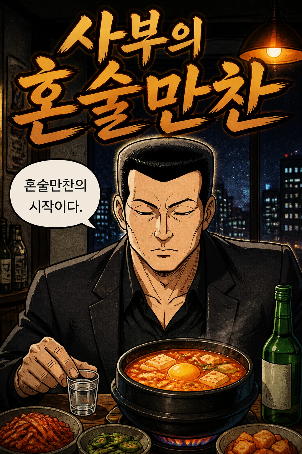 사부의 혼술 만찬 순두부 찌개