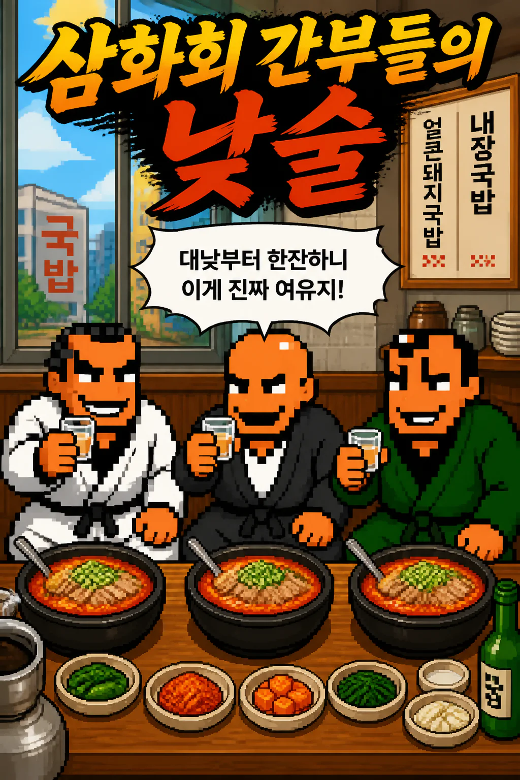 삼화회 간부들의 낮술의 여유 얼큰 국밥