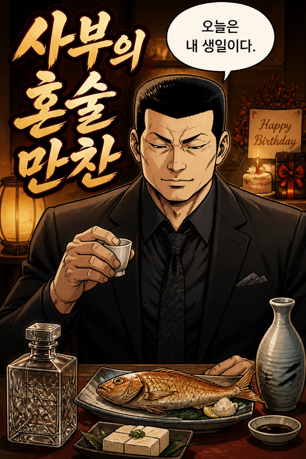사부의 혼술만찬 생일 기념 세키한과 도미구이