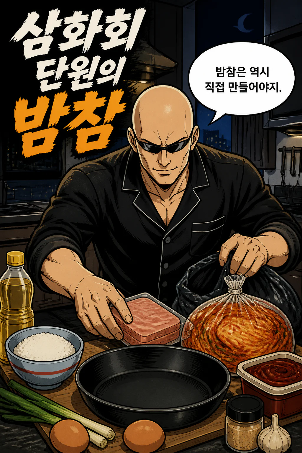 삼화회 단원의 혼자 즐기는 밤참 햄김치볶음밥
