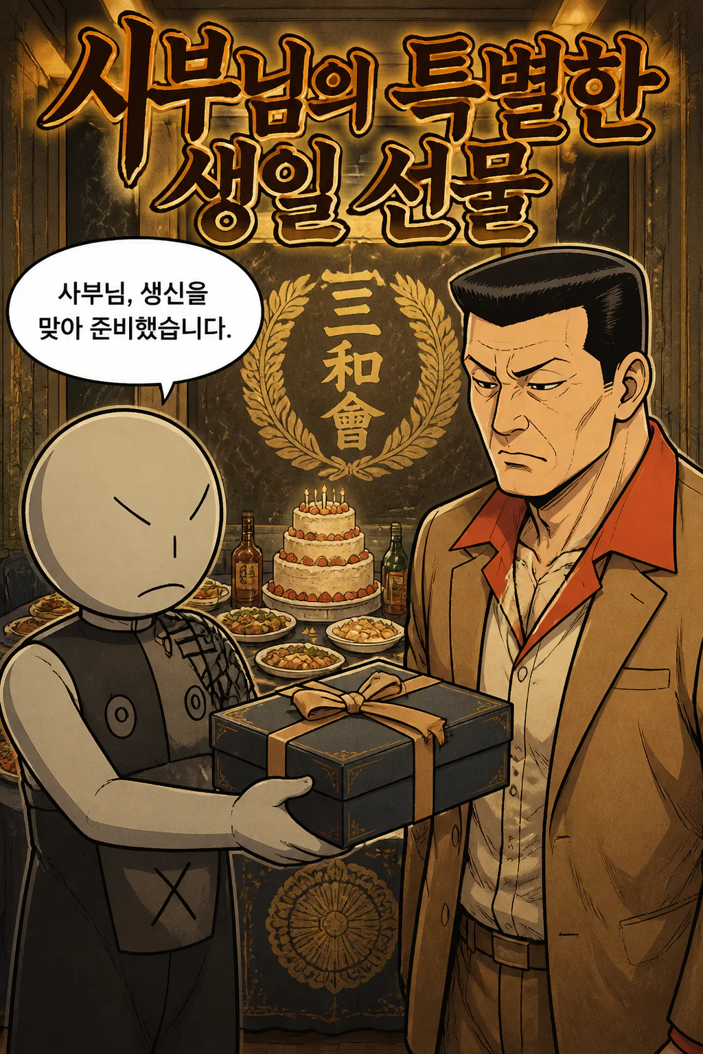 삼화회 부하 사부에게 고급 술안주를 선물하다