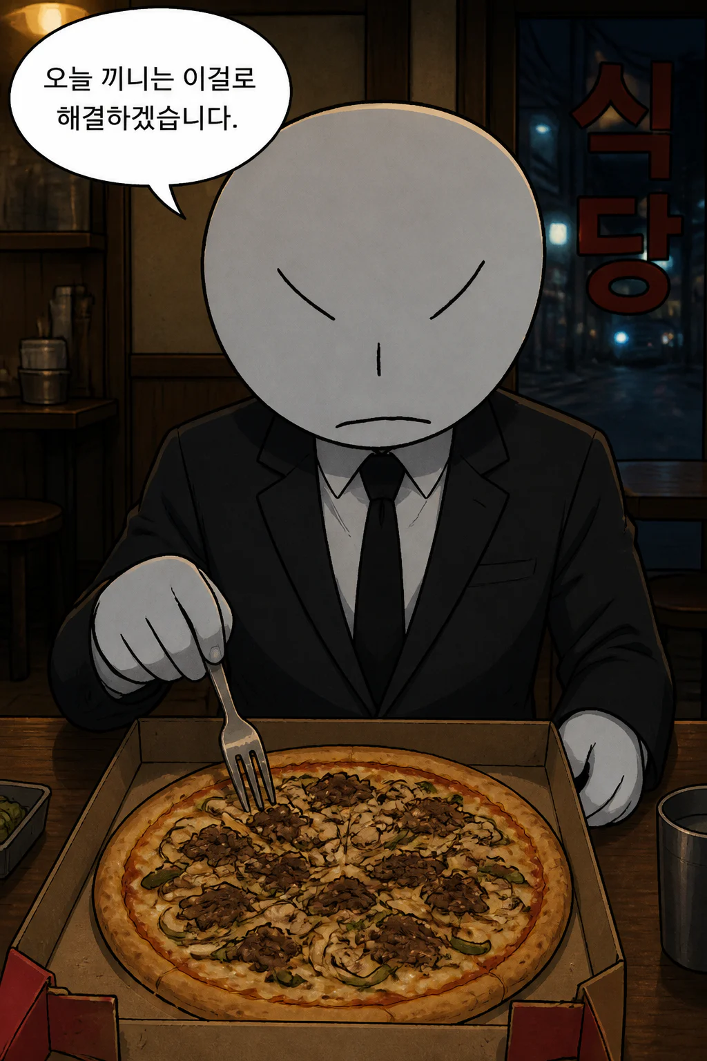 삼화회 부하의 혼자만의 끼니처리 불고기 피자