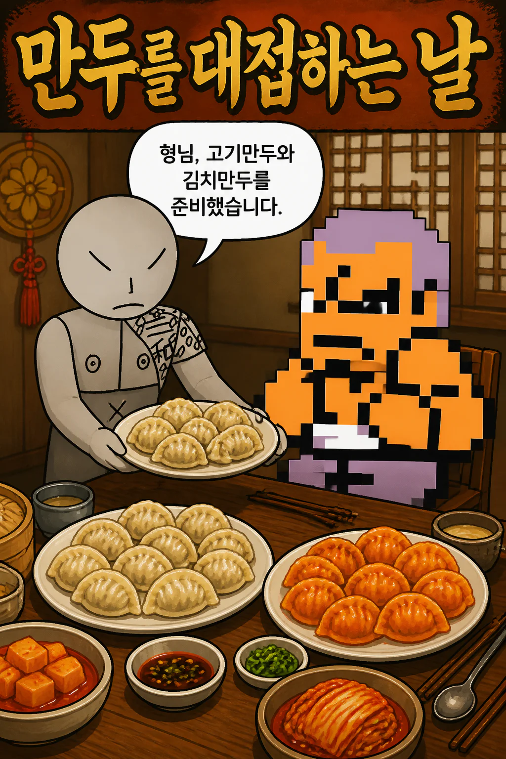 유키오 형님과 함께 한국 만두