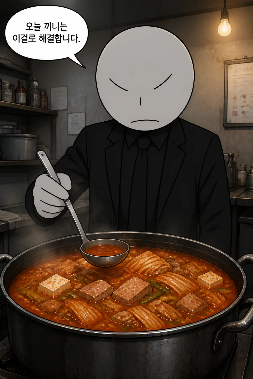 삼화회 부하 혼자만의 끼니처리 대용량의 돼지고기 김치찌개