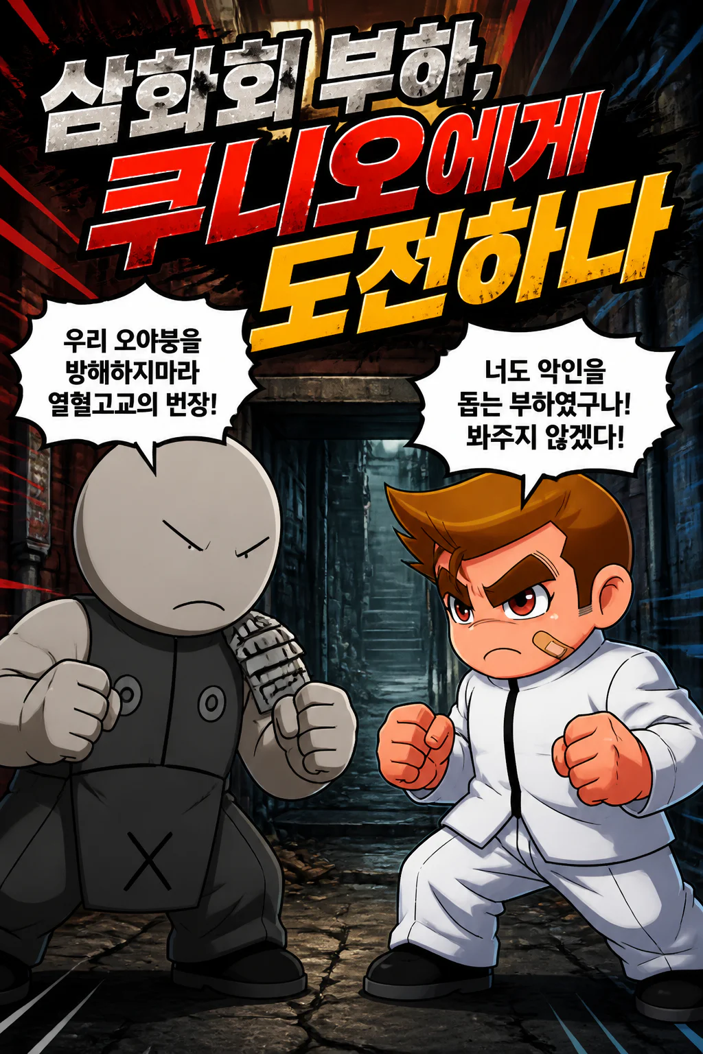 삼화회 부하 쿠니오를 상대로 승리하다