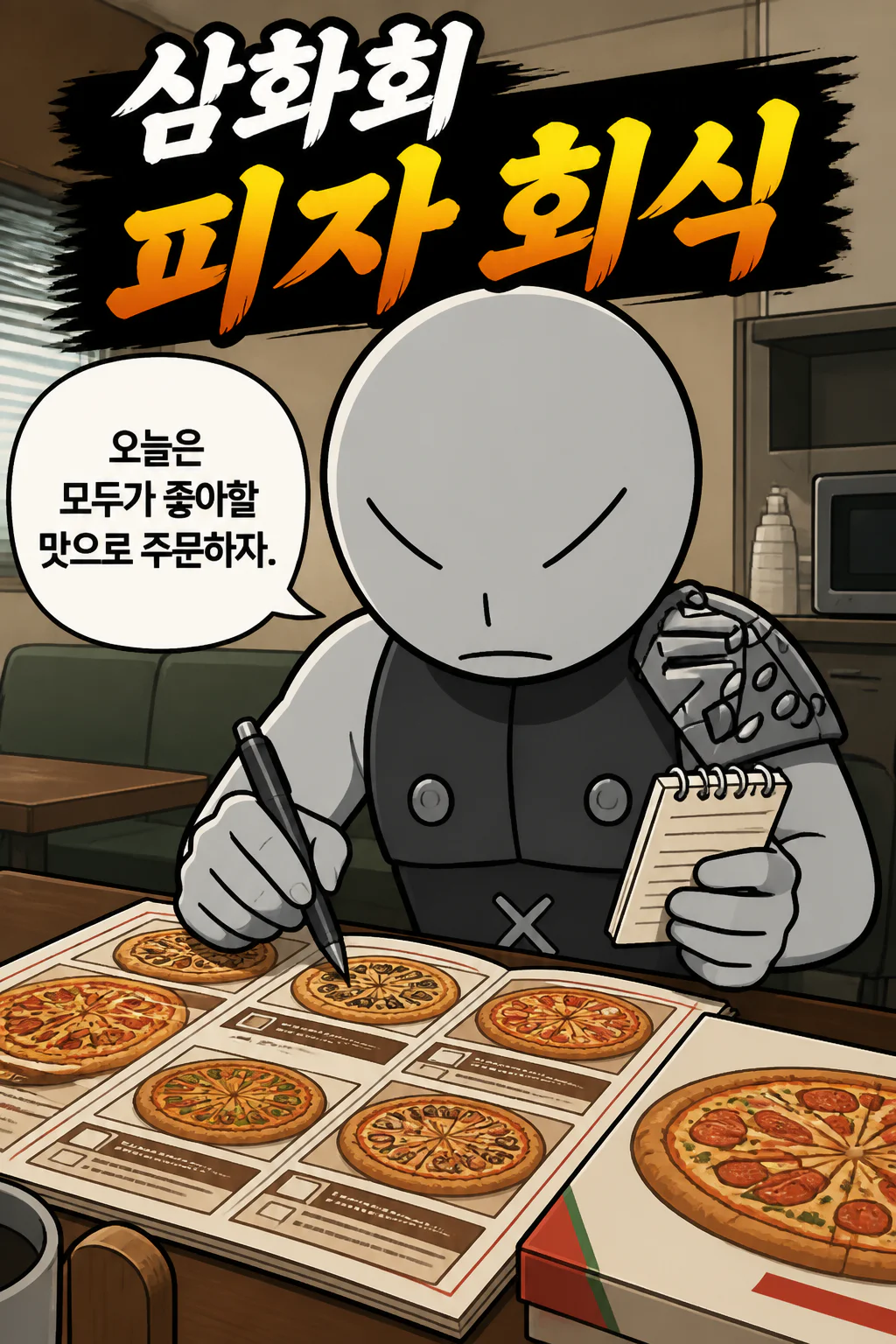 삼화회 부하 삼화회 식구들을 위해 배달 피자를 시키다